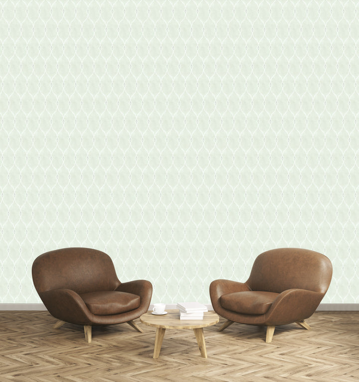 Tottenham Mint Weave Wallpaper 91227