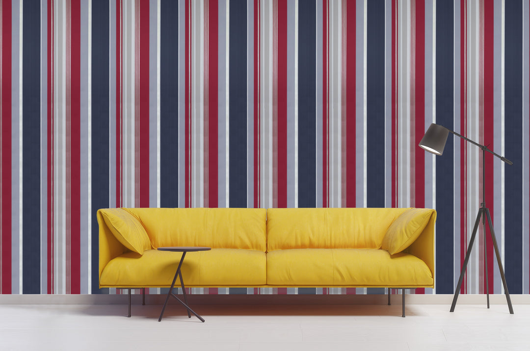 Tower Bridge Dy Crimson Stripe Wallpaper Sk42-347