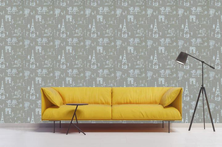 Tower Bridge Dy Taupe City Grid Wallpaper Skg22311
