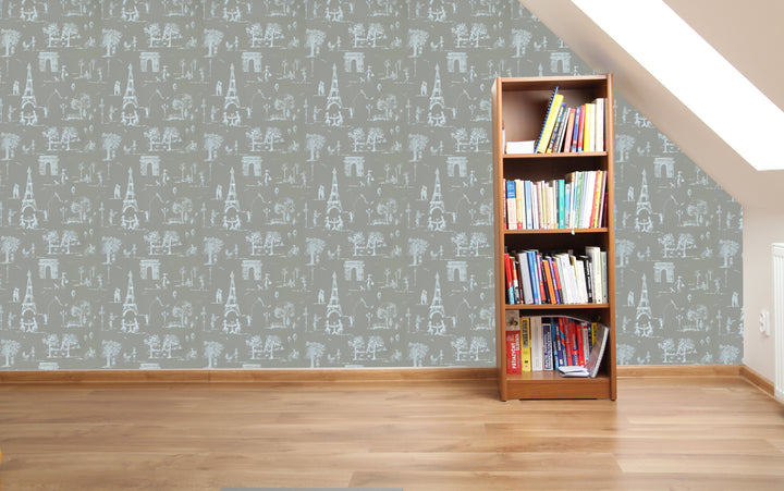 Tower Bridge Dy Taupe City Grid Wallpaper Skg22311