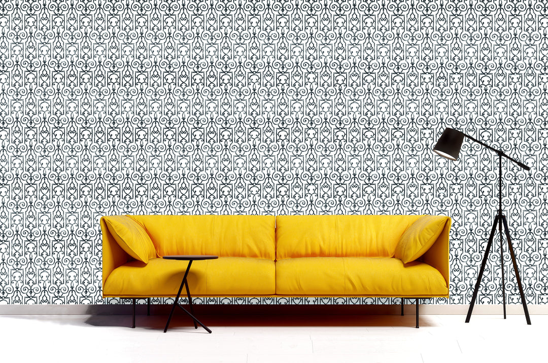 Tower Bridge Dy Powder Blue Script Wallpaper Sku08652