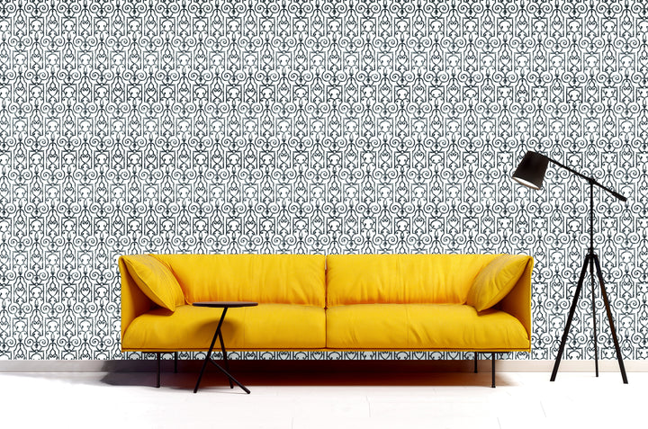Tower Bridge Dy Powder Blue Script Wallpaper Sku08652