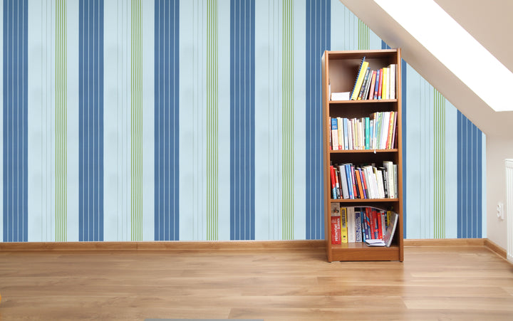Tower Bridge Dy Azure Stripe Wallpaper Sku52197