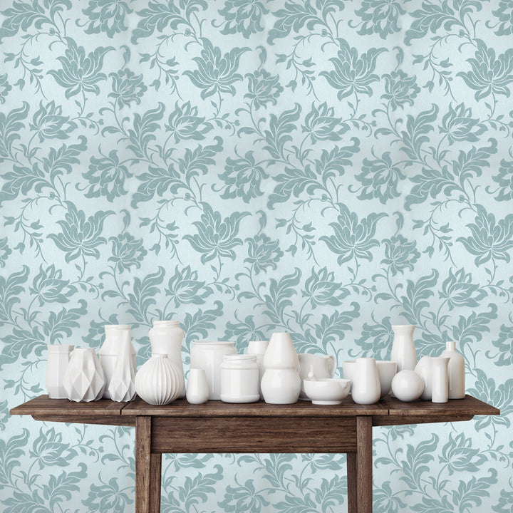 Tower Bridge Hm Powder Blue Vine Wallpaper Skg08522