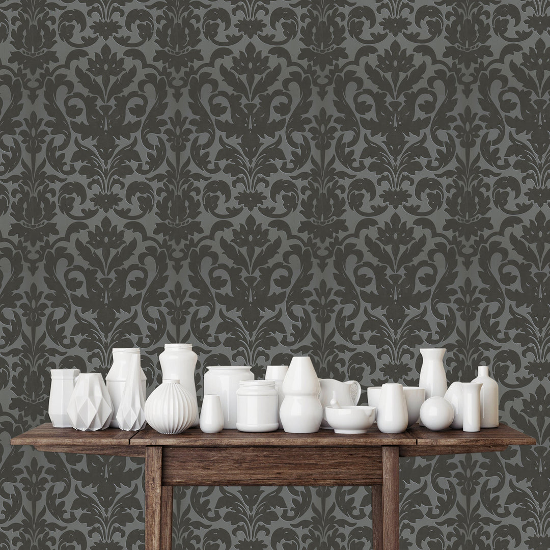 Tower Bridge Hm Ash Damask Wallpaper Skg08544