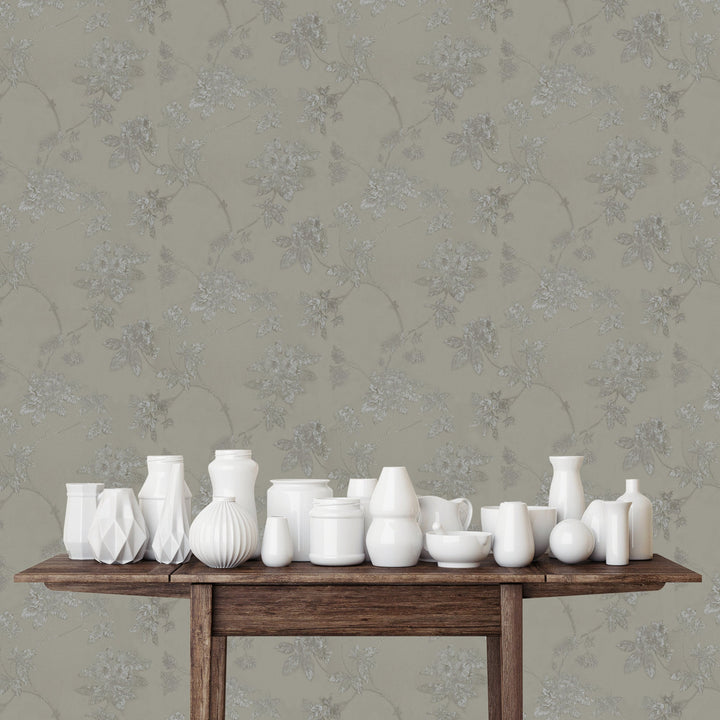 Tower Bridge Hm Taupe Bloom Wallpaper Skg08554