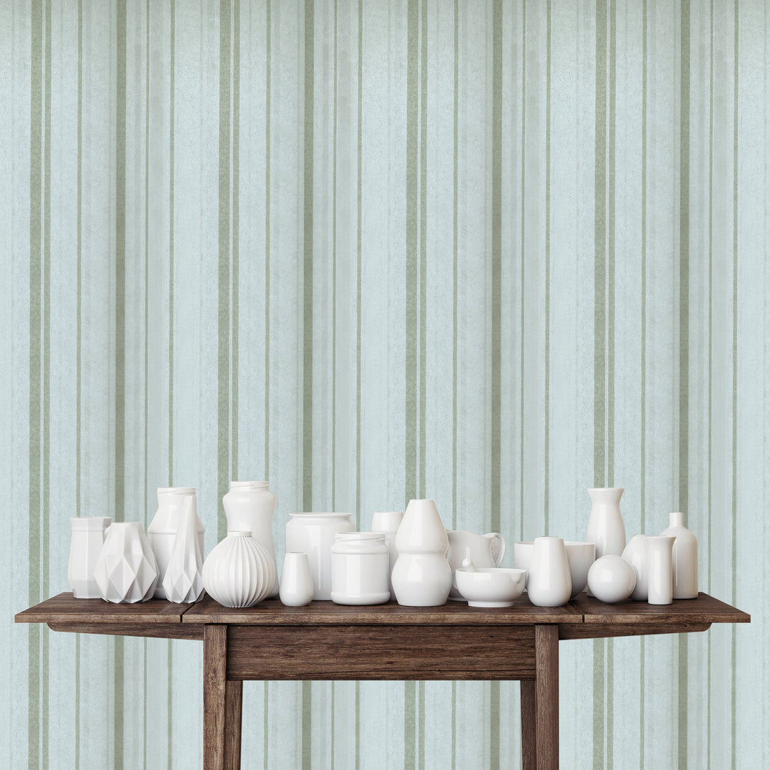 Tower Bridge Hm Mint Stripe Wallpaper Skg08584