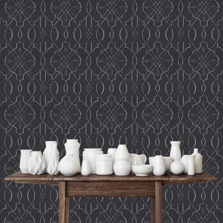 Tower Bridge Hm Ebony Honeycomb Wallpaper Skg08591