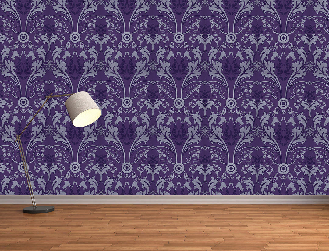 Tower Bridge Hm Royal Plum Damask Wallpaper Sku07911