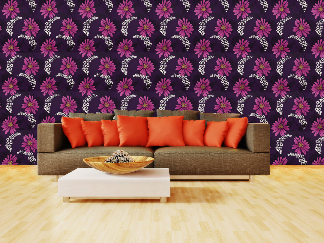Tower Bridge Nj Magenta Daisy Wallpaper Skf07423