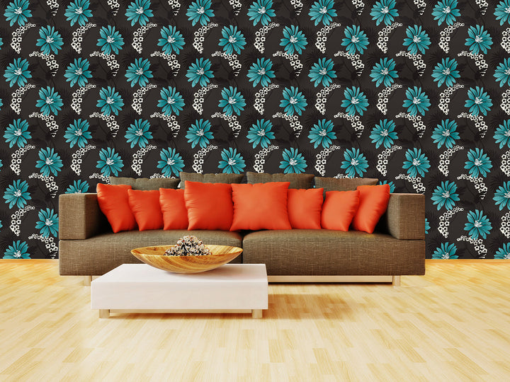 Tower Bridge Nj Teal Daisy Wallpaper Skf07424