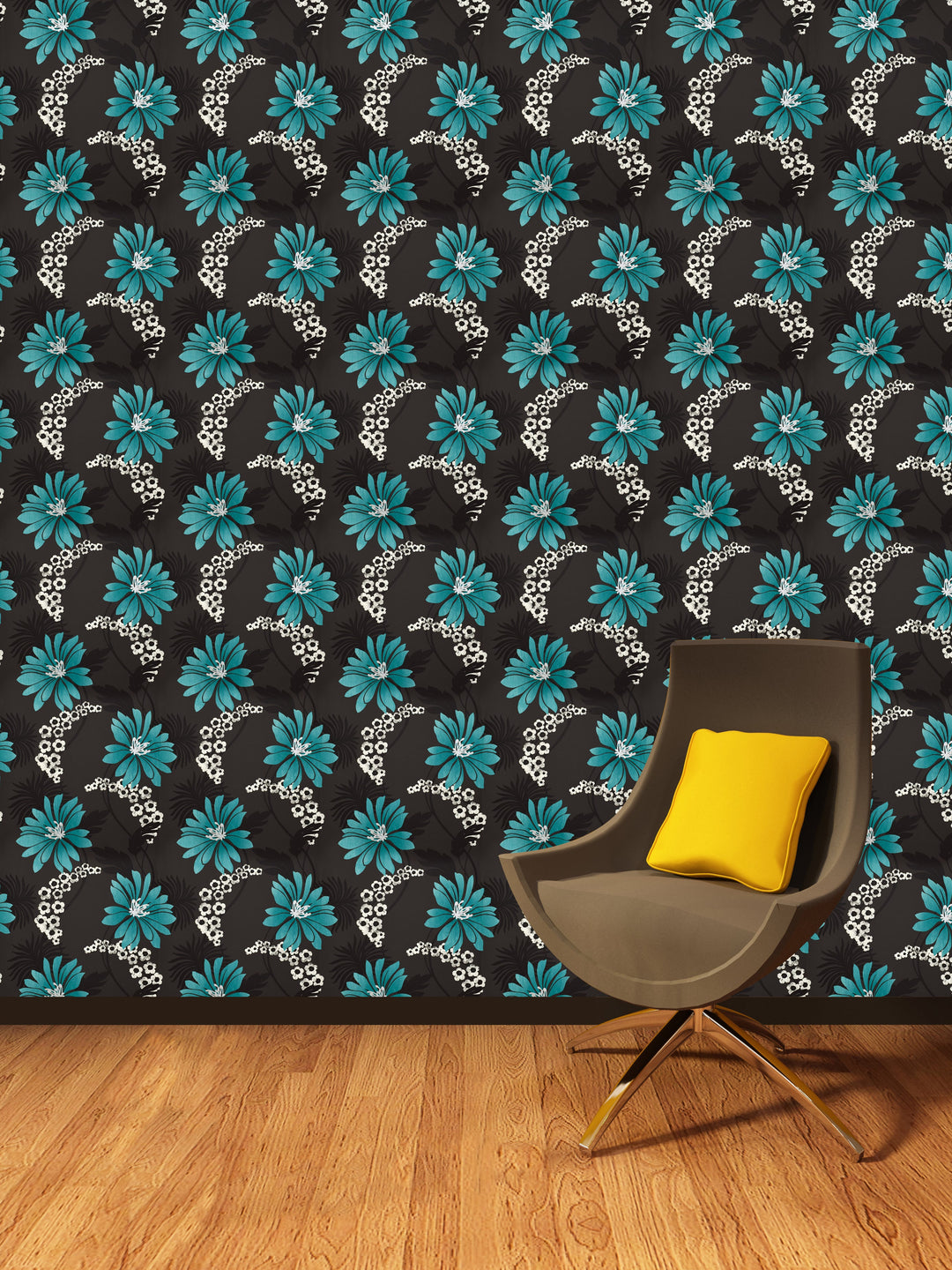 Tower Bridge Nj Teal Daisy Wallpaper Skf07424