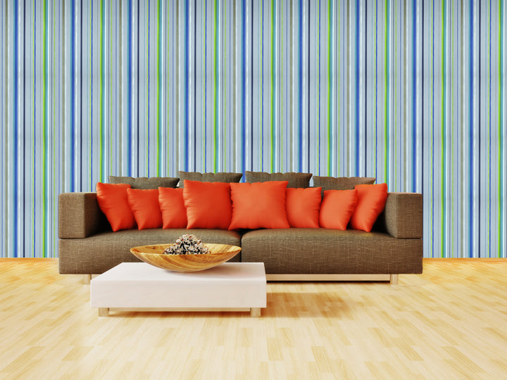 Tower Bridge Nj Aqua Stripe Wallpaper Skf08684