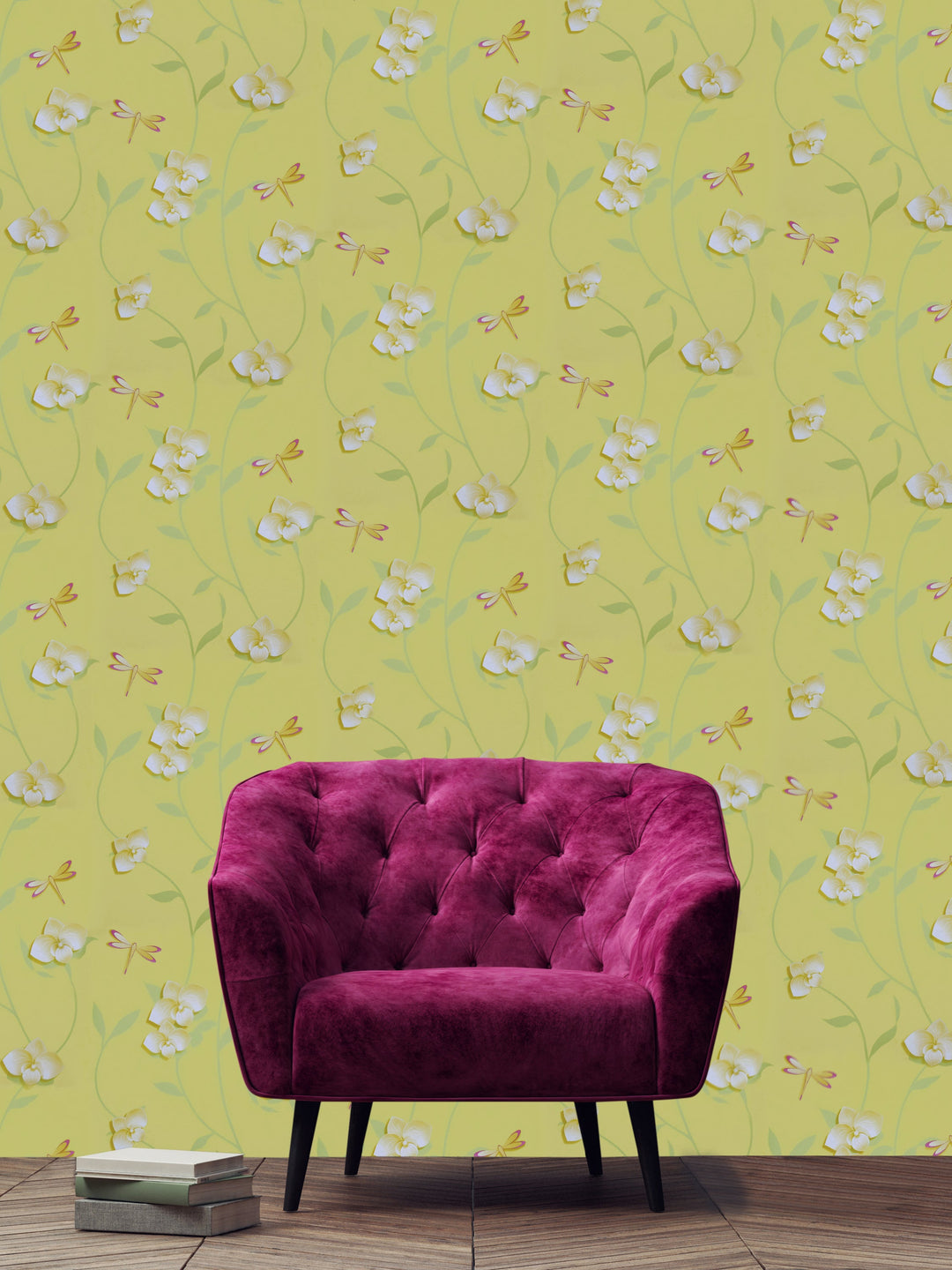 Trafalgar Square Dg Lime Petals Wallpaper Skn1038