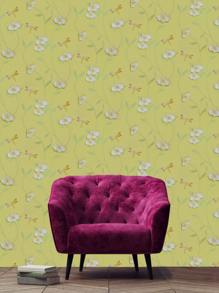 Trafalgar Square Dg Lime Petals Wallpaper Skn1038
