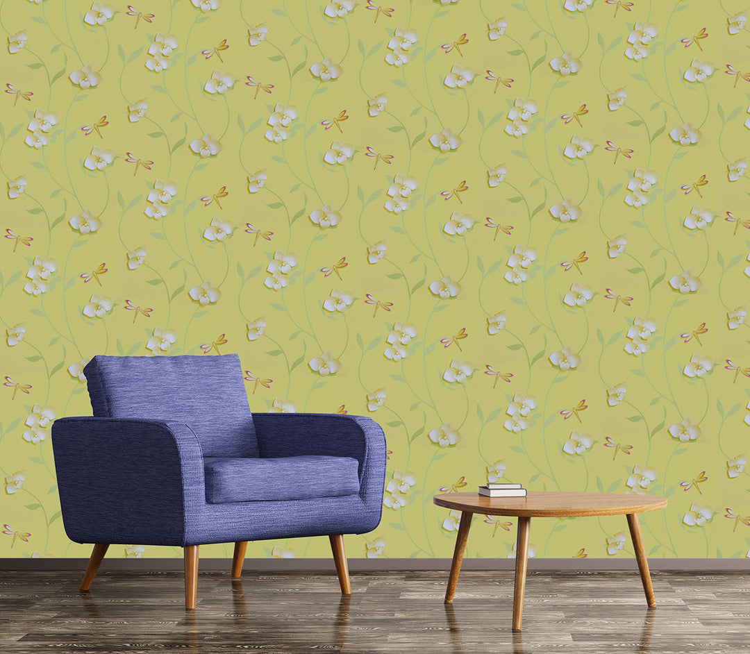 Trafalgar Square Dg Lime Petals Wallpaper Skn1038
