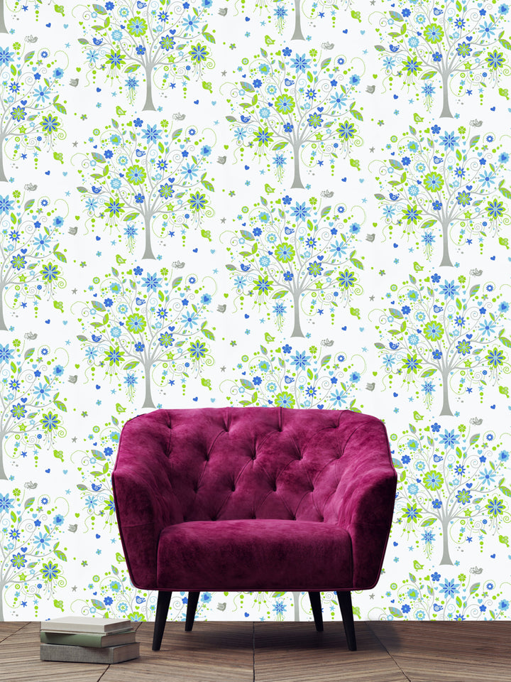 Trafalgar Square Dg Confetti Blue Wallpaper Skn1064