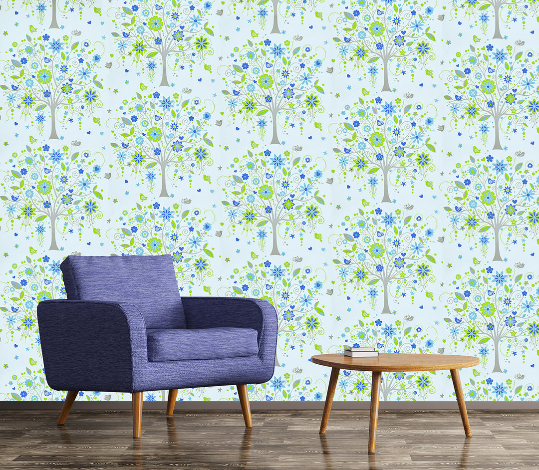 Trafalgar Square Dg Confetti Blue Wallpaper Skn1064