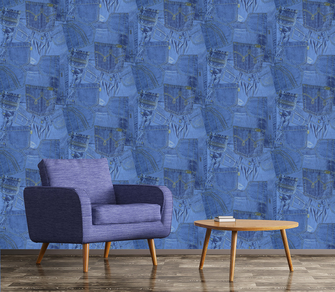 Trafalgar Square Dg Indigo Texture Wallpaper Skn2171