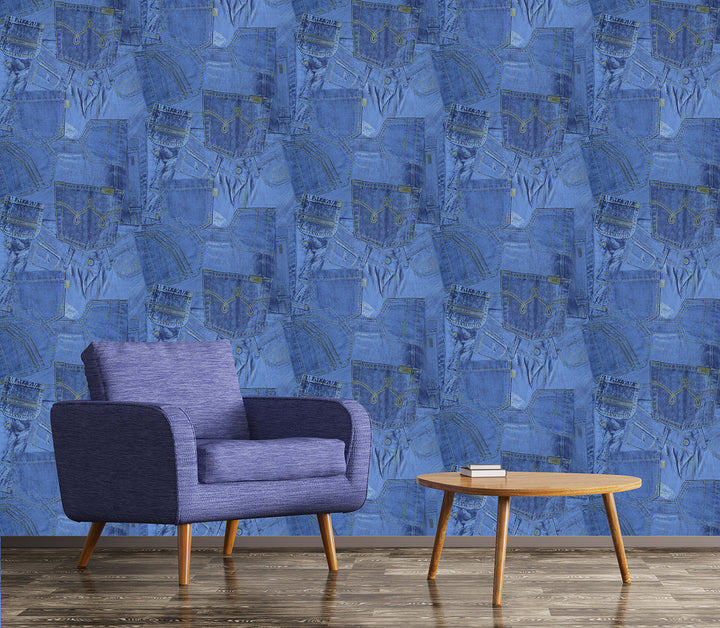 Trafalgar Square Dg Indigo Texture Wallpaper Skn2171