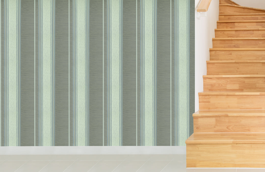 Trafalgar Square Lv Pistachio Stripe Wallpaper Skn1996