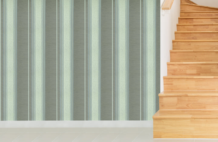 Trafalgar Square Lv Pistachio Stripe Wallpaper Skn1996
