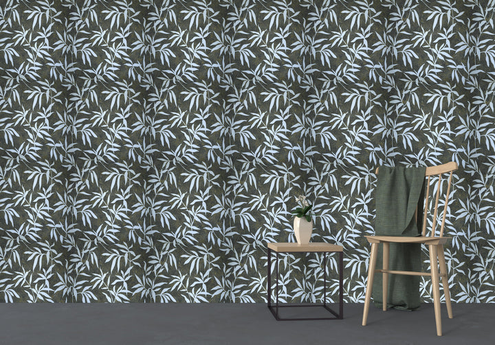 Trafalgar Square Lv Midnight Leaf Wallpaper Skn2129