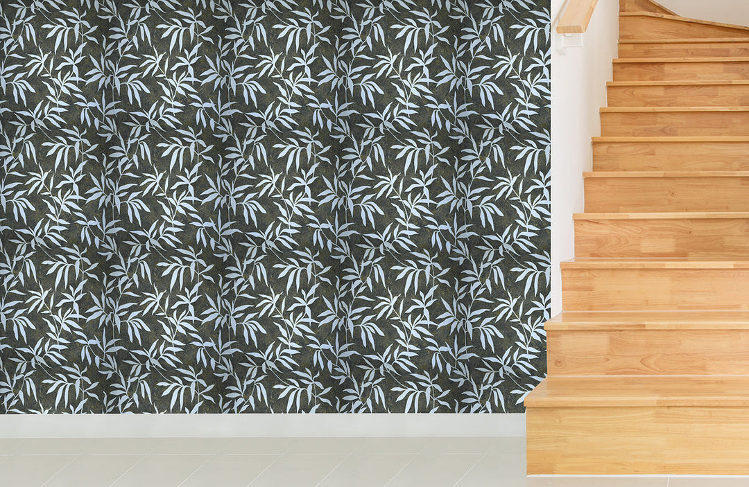 Trafalgar Square Lv Midnight Leaf Wallpaper Skn2129