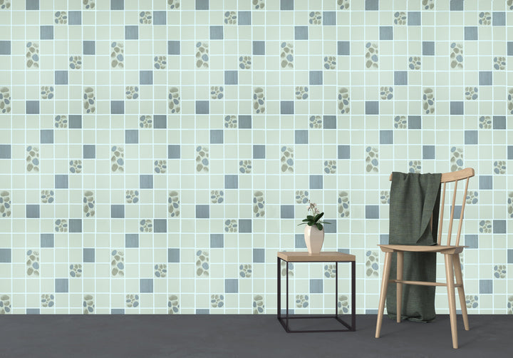 Trafalgar Square Lv Aqua Mosaic Wallpaper Skn2184