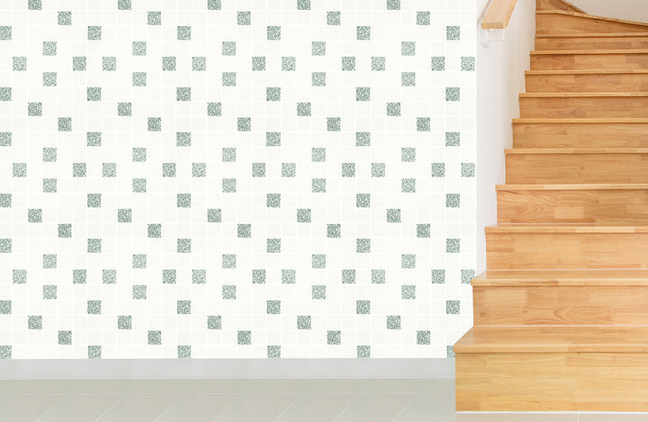 Trafalgar Square Lv Mint Mosaic Wallpaper Skn2187