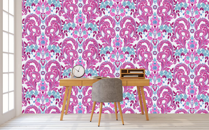 Trafalgar Square Ck Magenta Baroque Wallpaper Sku42-236