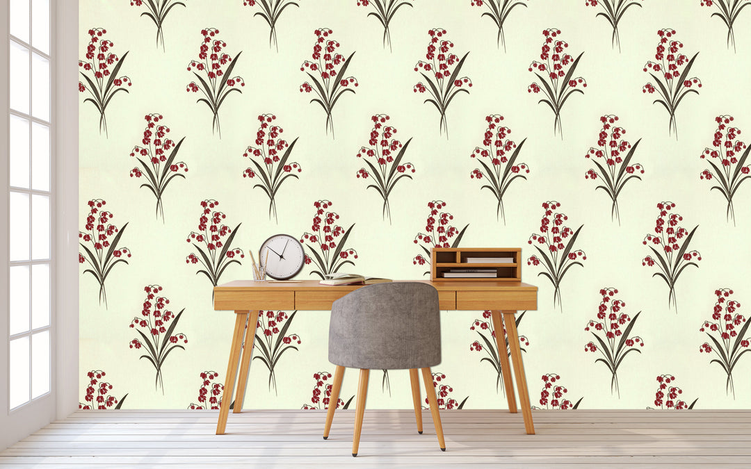 Trafalgar Square Ck Maroon Branch Wallpaper Sku61-363