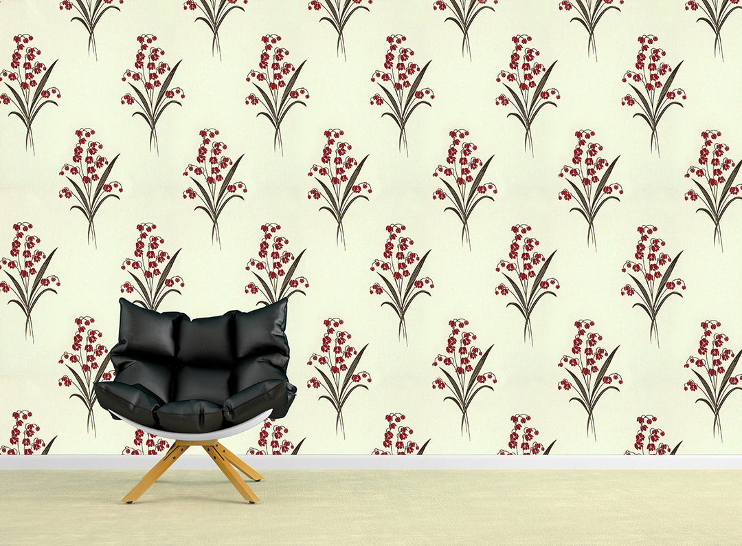 Trafalgar Square Ck Maroon Branch Wallpaper Sku61-363