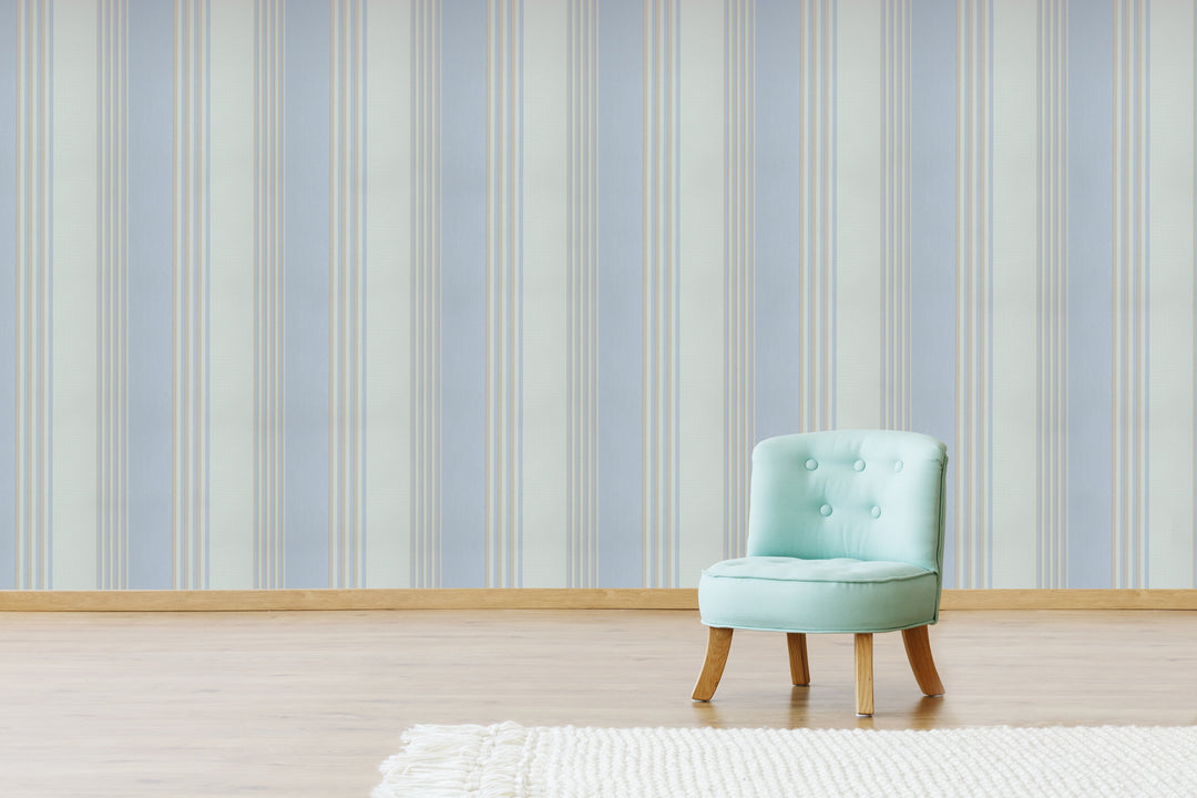 Wellington Blue Stripe Wallpaper Hm20305