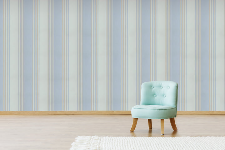 Wellington Blue Stripe Wallpaper Hm20305