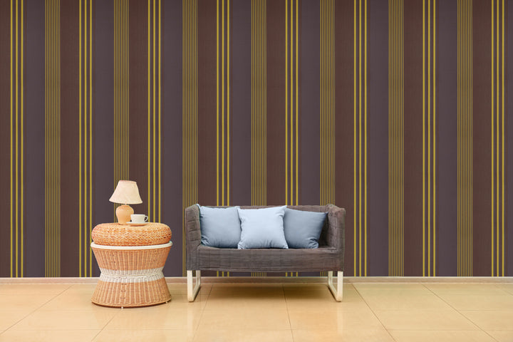 Wellington Caramel Stripe Wallpaper Hm20306