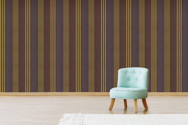 Wellington Caramel Stripe Wallpaper Hm20306