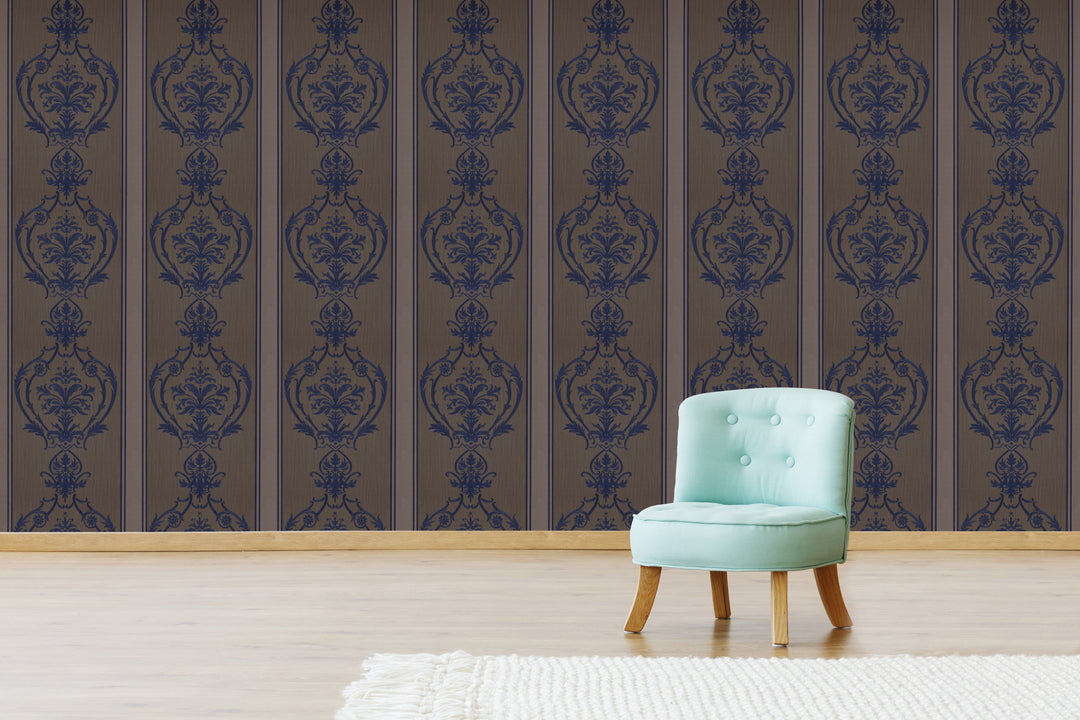 Wellington Sapphire Medallion Wallpaper Hm20807